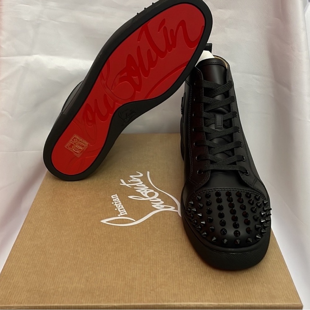 Christian Louboutin Men's Black Spiked Sneakers